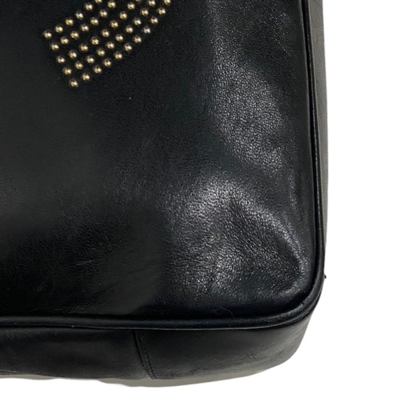 CHANEL Vintage XL Studded CC Monogram Logo Black Lambskin Leather Shoulder Bag - Picture 15 of 16